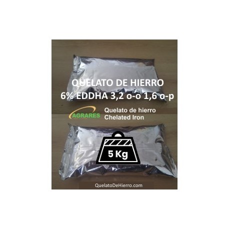Quelato de hierro 7,5% EDDHA 3.6 o-o 1.2 o-p en 5Kg