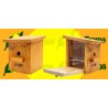 Nido para pájaros de madera maciza con ventana lateral nidal