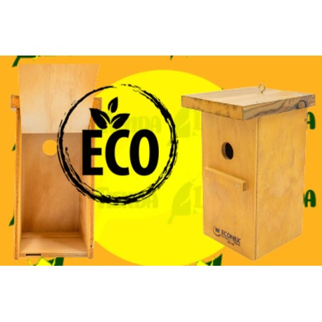 Nido ECO para aves insectívoras de madera maciza, nidal